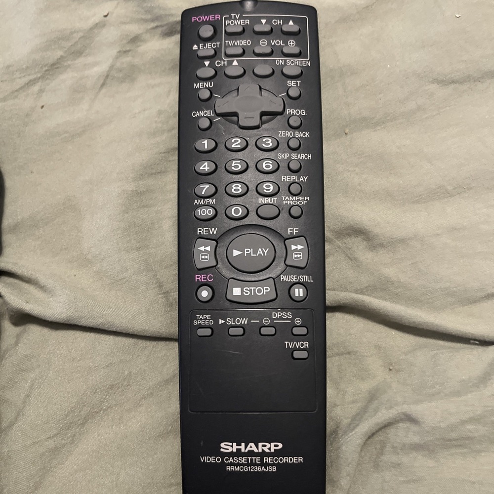 Sharp VCR TV Remote Control  Tested